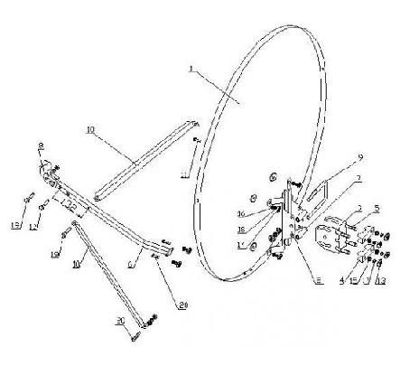 Триколор - Антенна спутниковая 0.80 м (офсетная) логотип Триколор ТВ